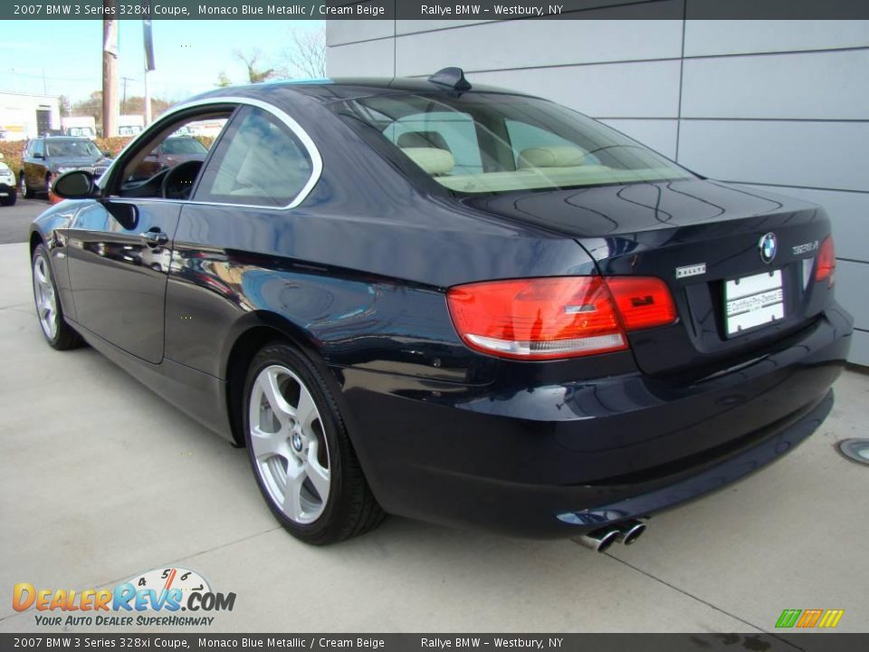 2007 BMW 3 Series 328xi Coupe Monaco Blue Metallic / Cream Beige Photo #4