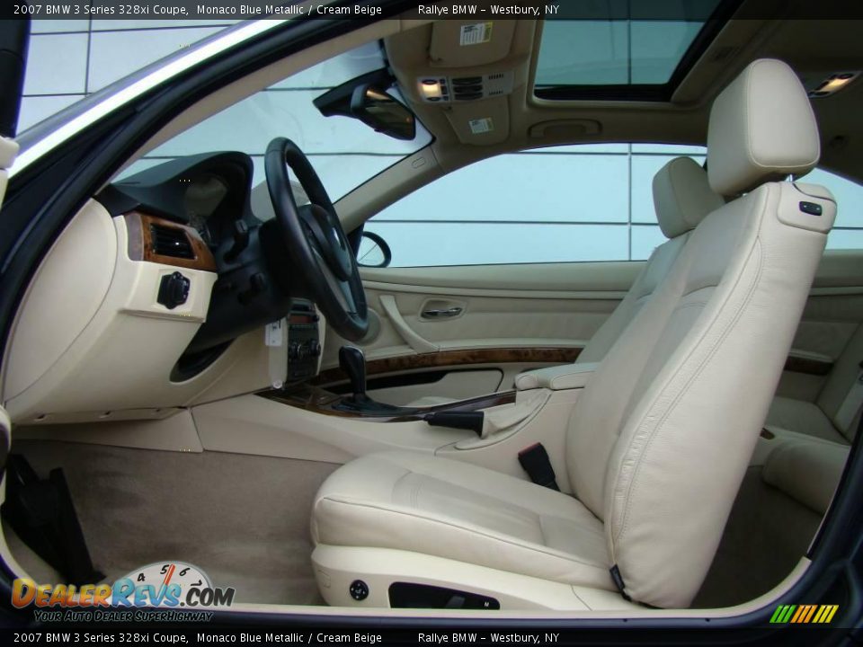 2007 BMW 3 Series 328xi Coupe Monaco Blue Metallic / Cream Beige Photo #9