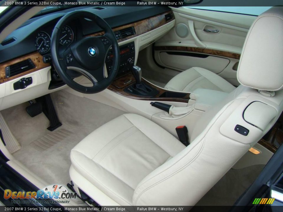 2007 BMW 3 Series 328xi Coupe Monaco Blue Metallic / Cream Beige Photo #10