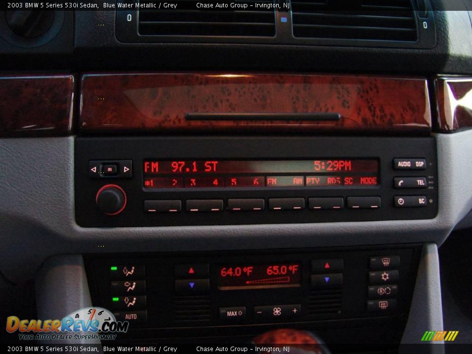 2003 BMW 5 Series 530i Sedan Blue Water Metallic / Grey Photo #35