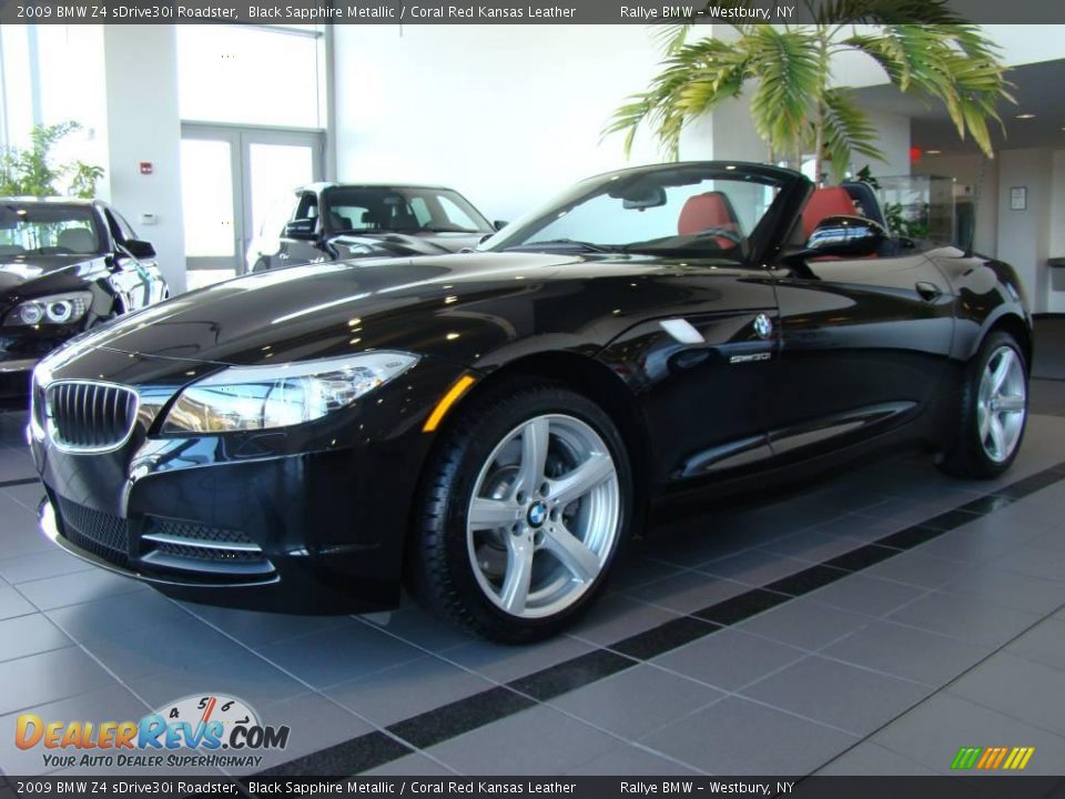 2009 BMW Z4 sDrive30i Roadster Black Sapphire Metallic / Coral Red Kansas Leather Photo #1