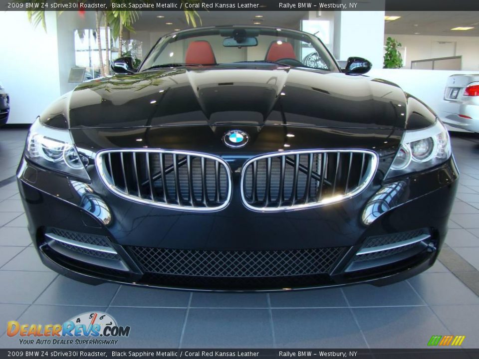 2009 BMW Z4 sDrive30i Roadster Black Sapphire Metallic / Coral Red Kansas Leather Photo #2