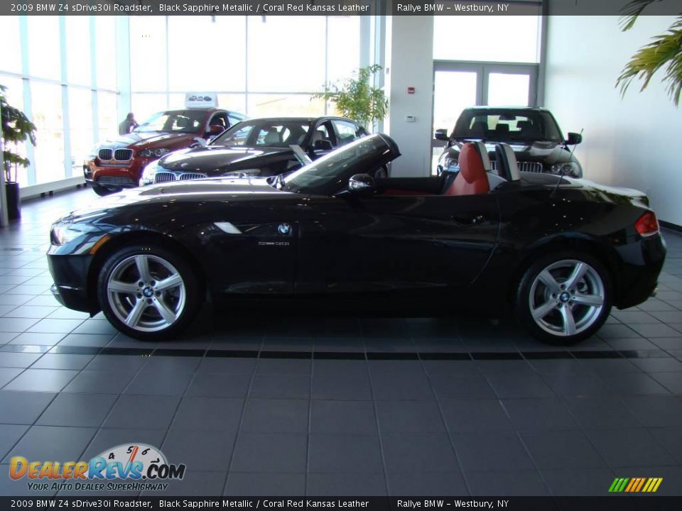 2009 BMW Z4 sDrive30i Roadster Black Sapphire Metallic / Coral Red Kansas Leather Photo #4