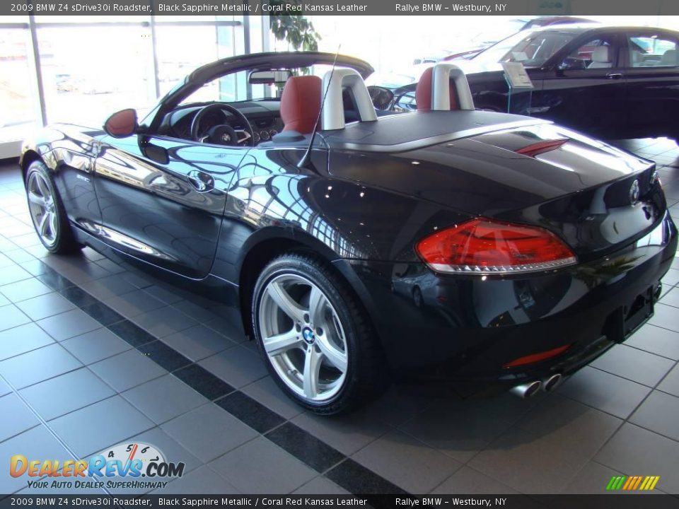 2009 BMW Z4 sDrive30i Roadster Black Sapphire Metallic / Coral Red Kansas Leather Photo #5