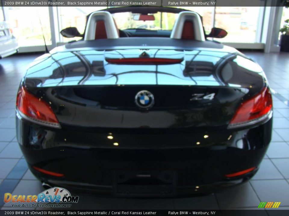 2009 BMW Z4 sDrive30i Roadster Black Sapphire Metallic / Coral Red Kansas Leather Photo #6