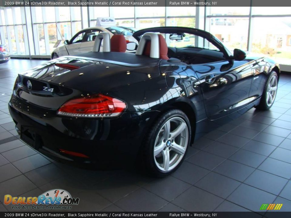 2009 BMW Z4 sDrive30i Roadster Black Sapphire Metallic / Coral Red Kansas Leather Photo #7