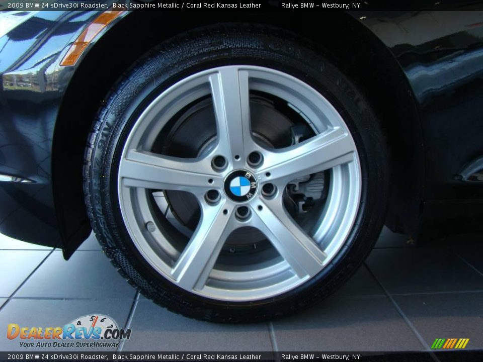 2009 BMW Z4 sDrive30i Roadster Black Sapphire Metallic / Coral Red Kansas Leather Photo #8
