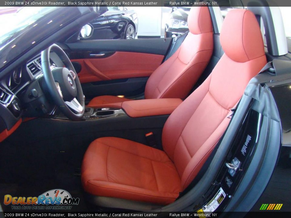 2009 BMW Z4 sDrive30i Roadster Black Sapphire Metallic / Coral Red Kansas Leather Photo #9