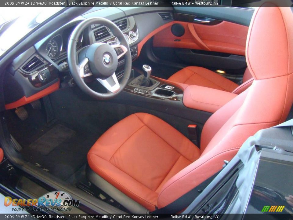 2009 BMW Z4 sDrive30i Roadster Black Sapphire Metallic / Coral Red Kansas Leather Photo #10