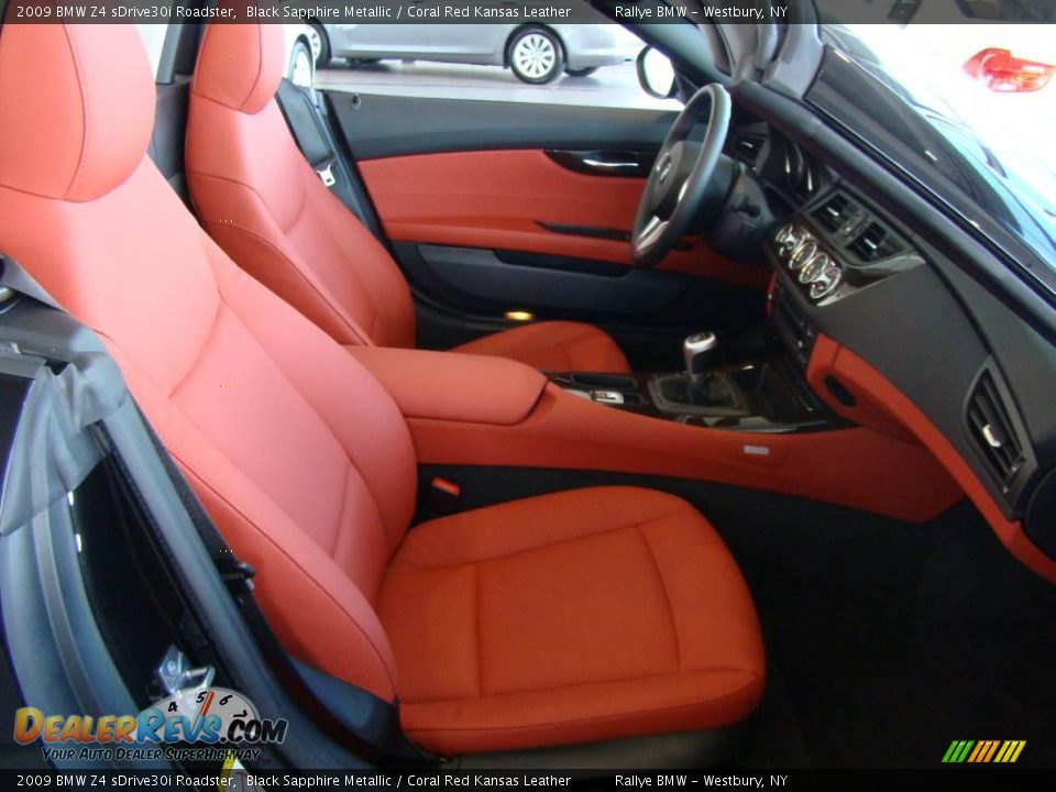 2009 BMW Z4 sDrive30i Roadster Black Sapphire Metallic / Coral Red Kansas Leather Photo #14