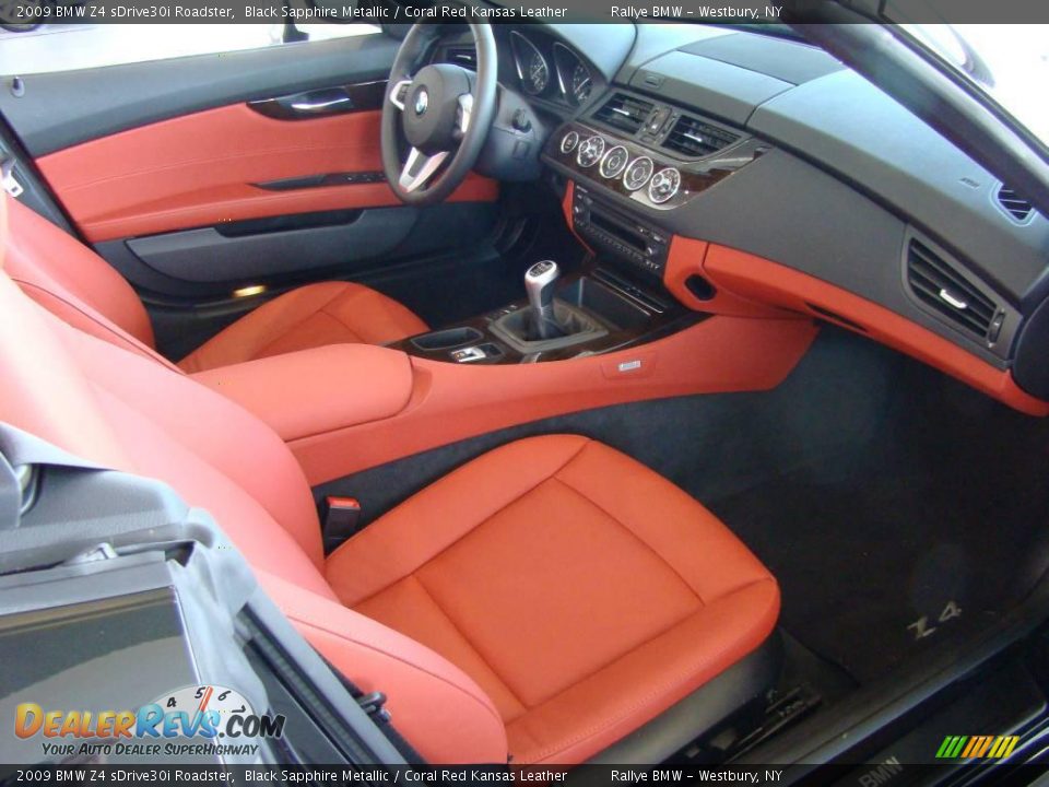 2009 BMW Z4 sDrive30i Roadster Black Sapphire Metallic / Coral Red Kansas Leather Photo #15