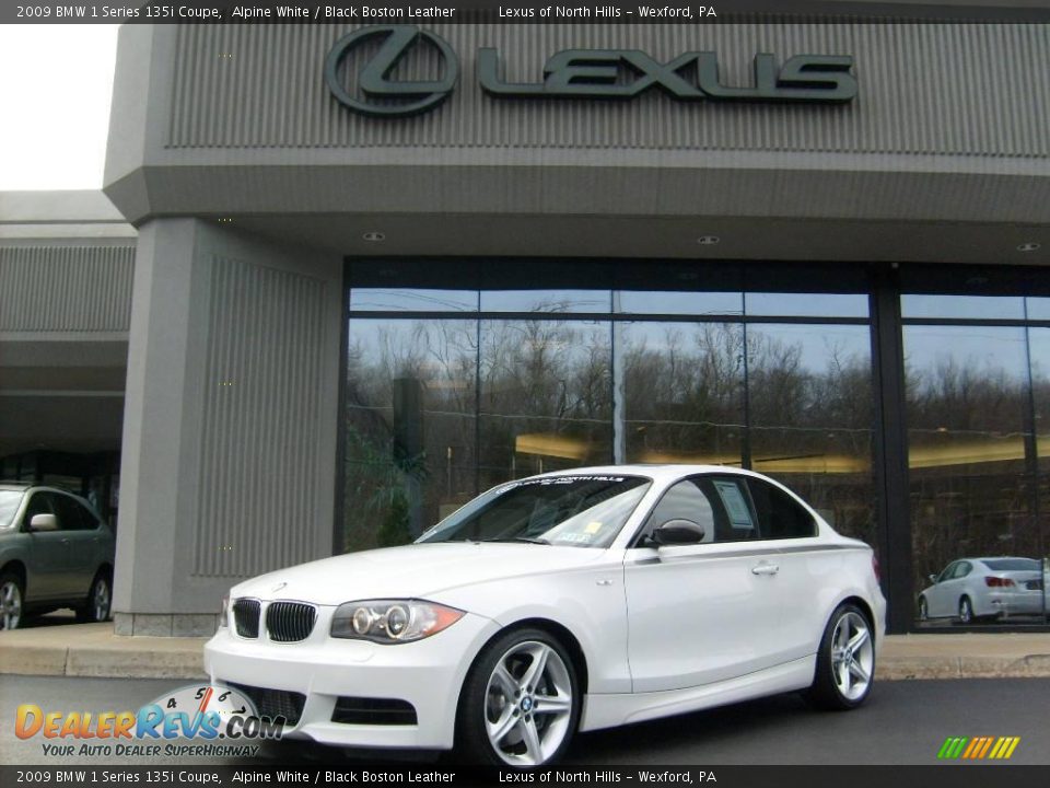 2009 BMW 1 Series 135i Coupe Alpine White / Black Boston Leather Photo #1