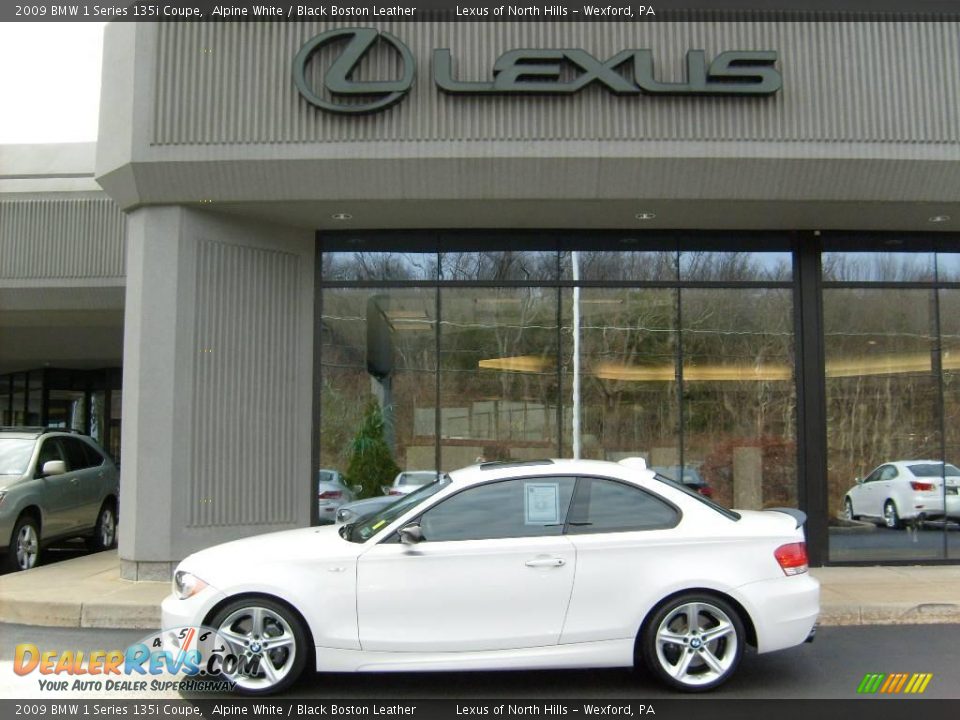 2009 BMW 1 Series 135i Coupe Alpine White / Black Boston Leather Photo #2