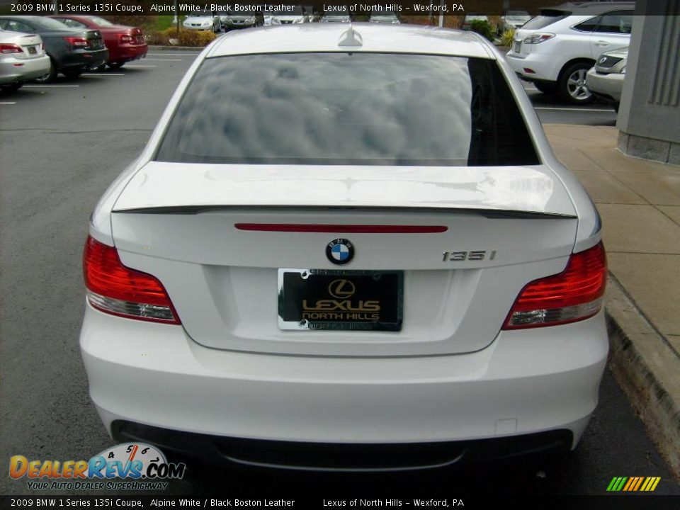 2009 BMW 1 Series 135i Coupe Alpine White / Black Boston Leather Photo #4