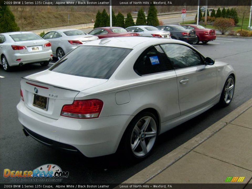 2009 BMW 1 Series 135i Coupe Alpine White / Black Boston Leather Photo #5