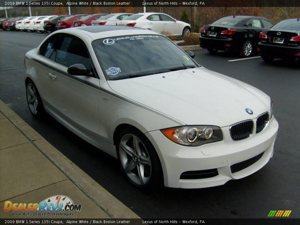 2009 BMW 1 Series 135i Coupe Alpine White / Black Boston Leather Photo #6
