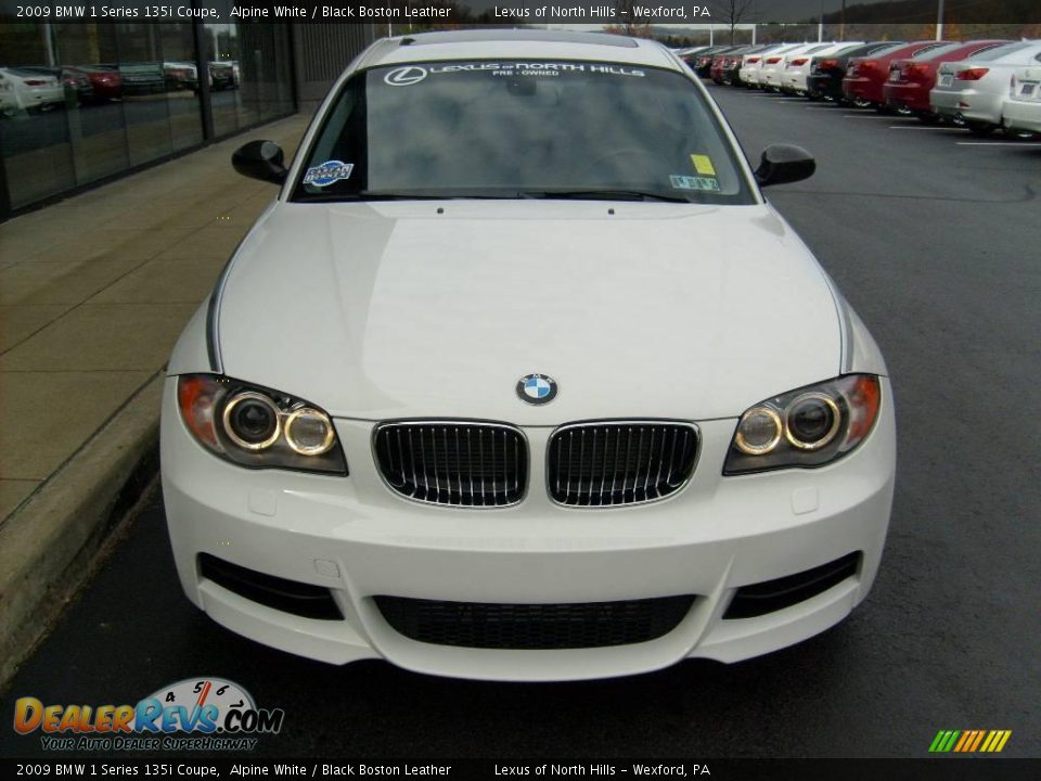 2009 BMW 1 Series 135i Coupe Alpine White / Black Boston Leather Photo #7