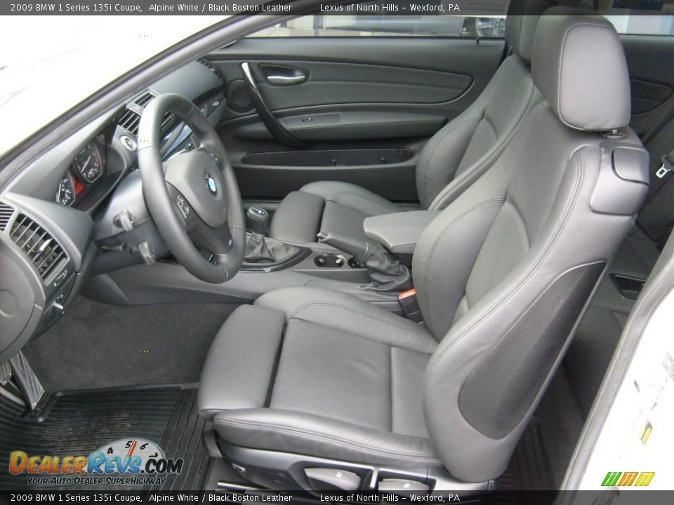 2009 BMW 1 Series 135i Coupe Alpine White / Black Boston Leather Photo #11