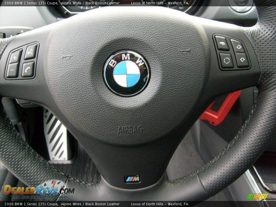 2009 BMW 1 Series 135i Coupe Alpine White / Black Boston Leather Photo #15