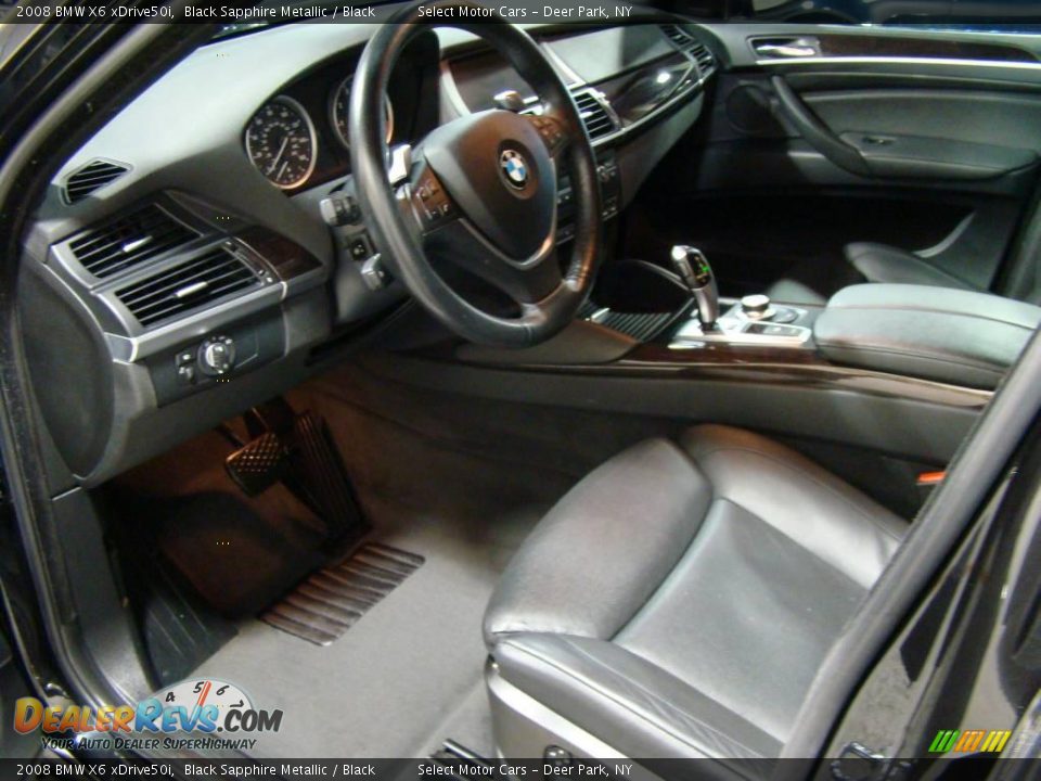 Black Interior - 2008 BMW X6 xDrive50i Photo #8