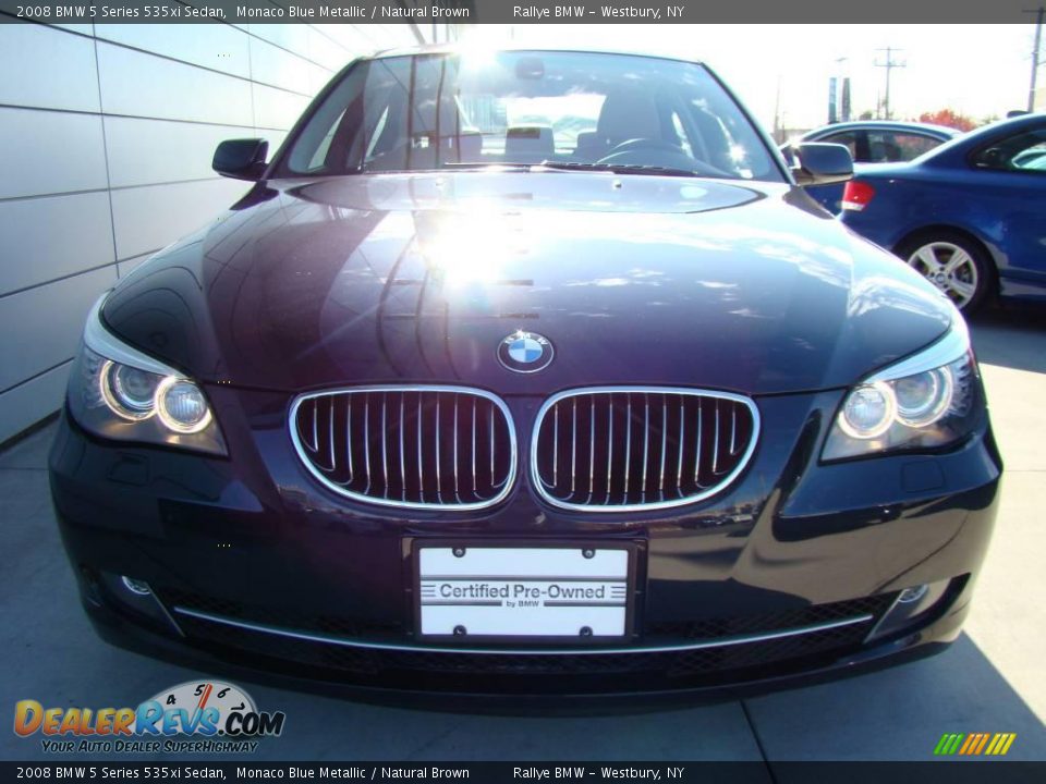 2008 BMW 5 Series 535xi Sedan Monaco Blue Metallic / Natural Brown Photo #2