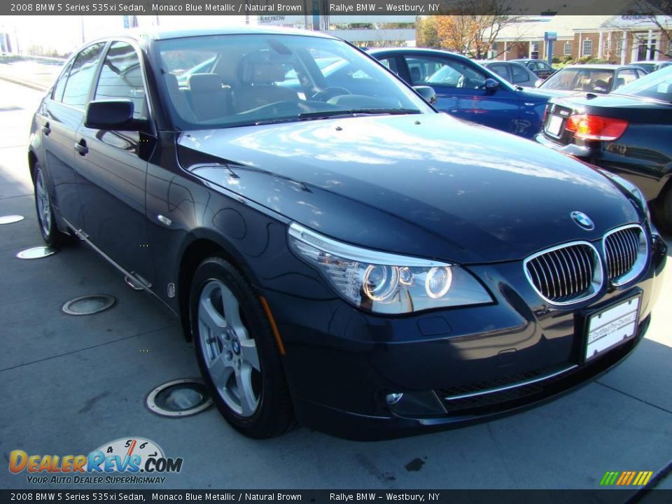 2008 BMW 5 Series 535xi Sedan Monaco Blue Metallic / Natural Brown Photo #3