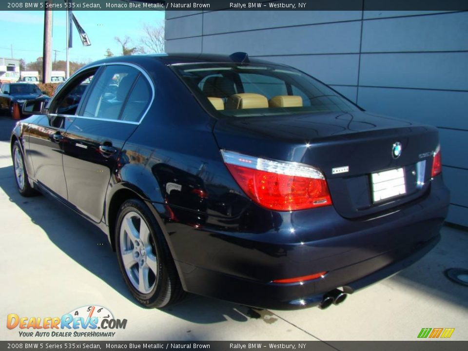 2008 BMW 5 Series 535xi Sedan Monaco Blue Metallic / Natural Brown Photo #5