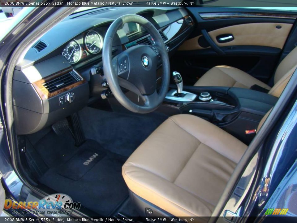 2008 BMW 5 Series 535xi Sedan Monaco Blue Metallic / Natural Brown Photo #10