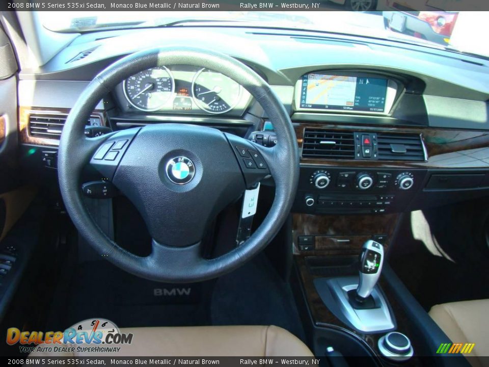 2008 BMW 5 Series 535xi Sedan Monaco Blue Metallic / Natural Brown Photo #13
