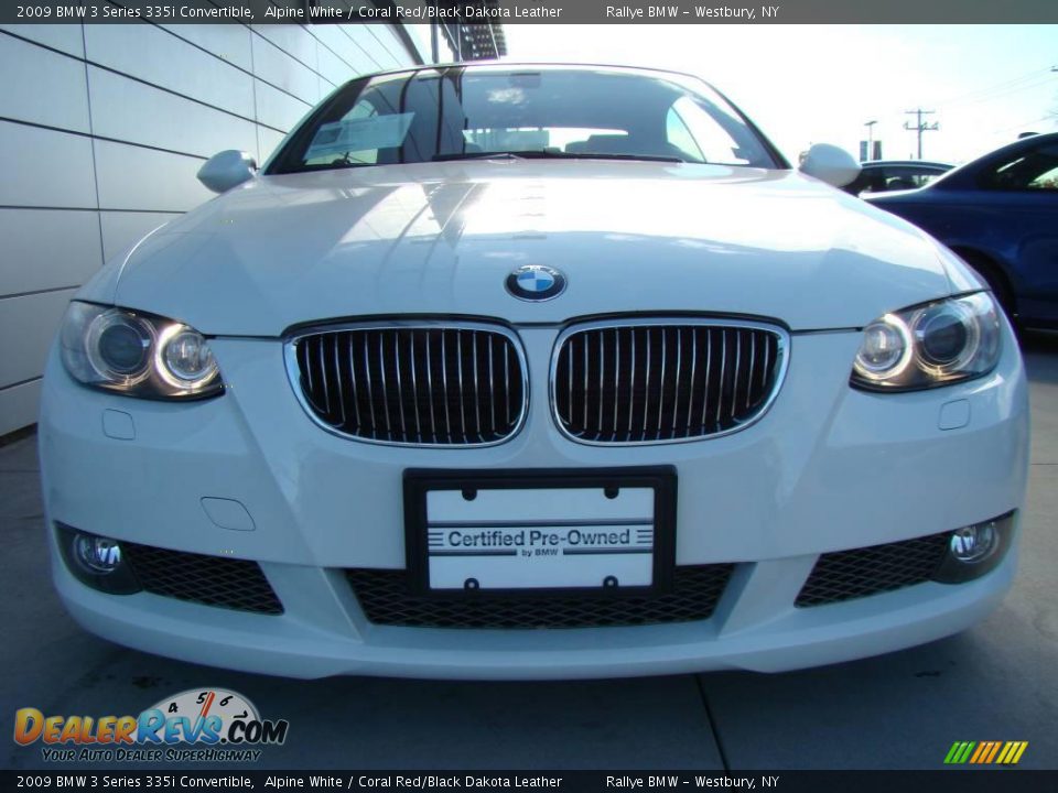 2009 BMW 3 Series 335i Convertible Alpine White / Coral Red/Black Dakota Leather Photo #2