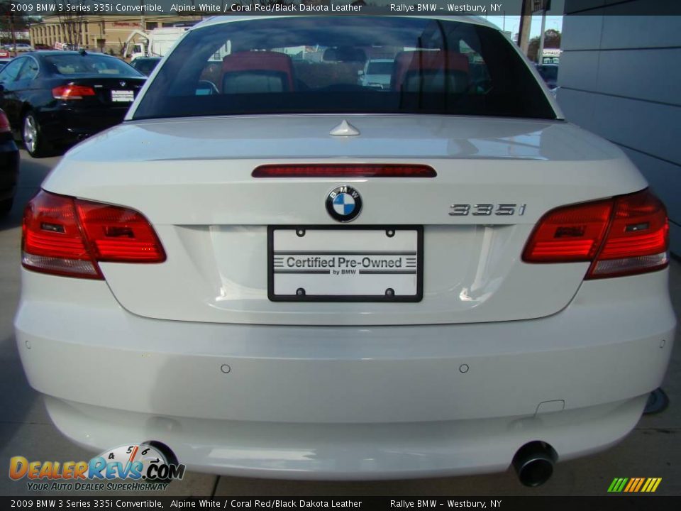 2009 BMW 3 Series 335i Convertible Alpine White / Coral Red/Black Dakota Leather Photo #4