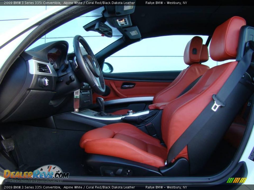 2009 BMW 3 Series 335i Convertible Alpine White / Coral Red/Black Dakota Leather Photo #9