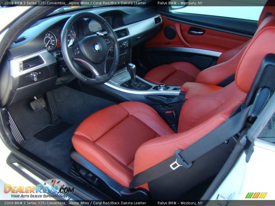 2009 BMW 3 Series 335i Convertible Alpine White / Coral Red/Black Dakota Leather Photo #10