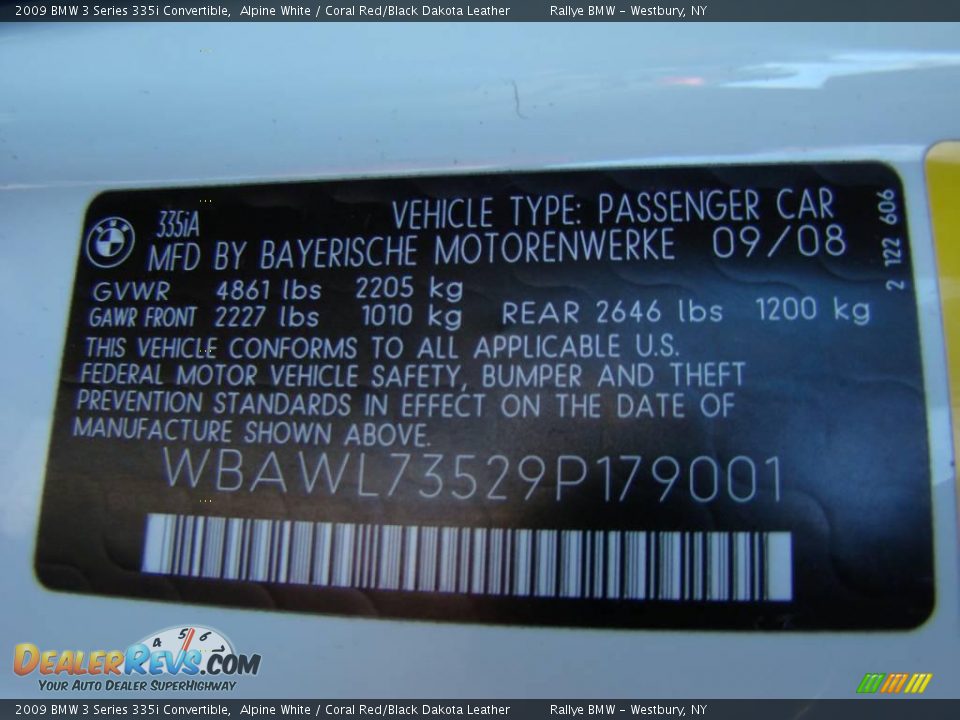 2009 BMW 3 Series 335i Convertible Alpine White / Coral Red/Black Dakota Leather Photo #14