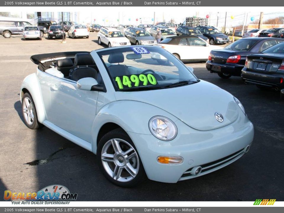 2005 Volkswagen New Beetle GLS 1.8T Convertible Aquarius Blue / Black Photo #3