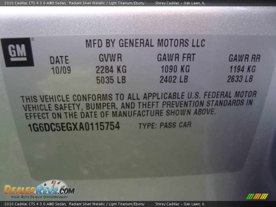 2010 Cadillac CTS 4 3.0 AWD Sedan Radiant Silver Metallic / Light Titanium/Ebony Photo #18