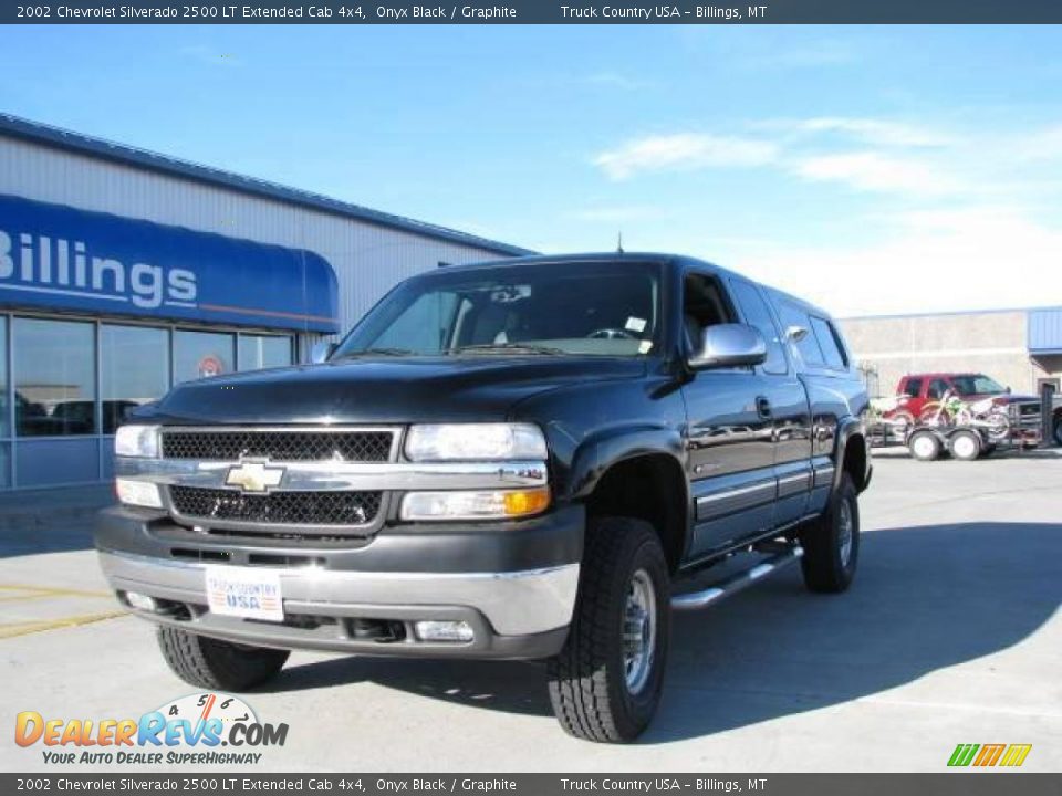 2002 Chevrolet Silverado 2500 LT Extended Cab 4x4 Onyx Black / Graphite Photo #2