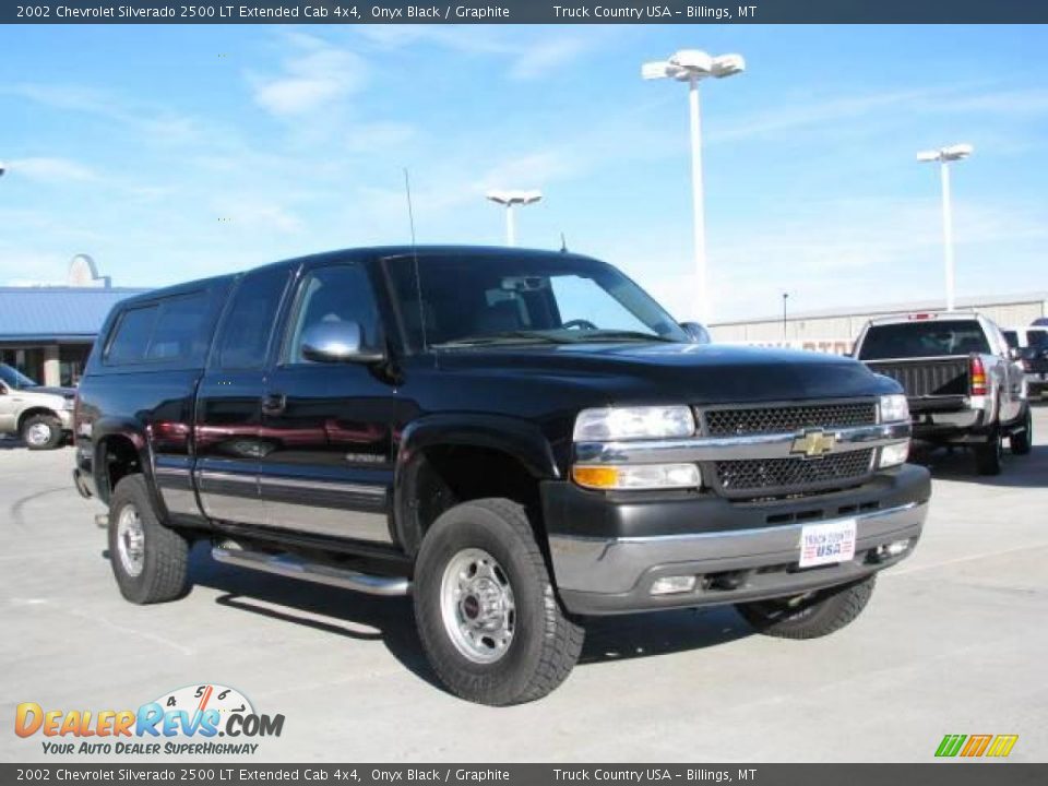 2002 Chevrolet Silverado 2500 LT Extended Cab 4x4 Onyx Black / Graphite Photo #3