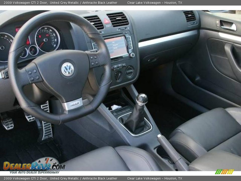 2009 Volkswagen GTI 2 Door United Grey Metallic / Anthracite Black Leather Photo #17