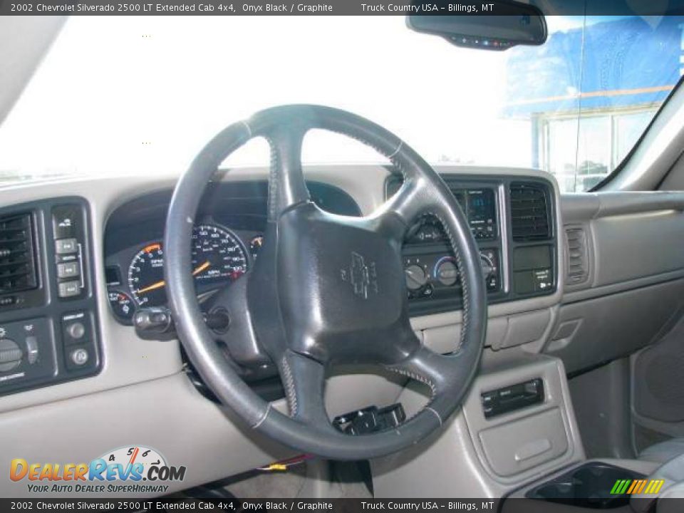 2002 Chevrolet Silverado 2500 LT Extended Cab 4x4 Onyx Black / Graphite Photo #11