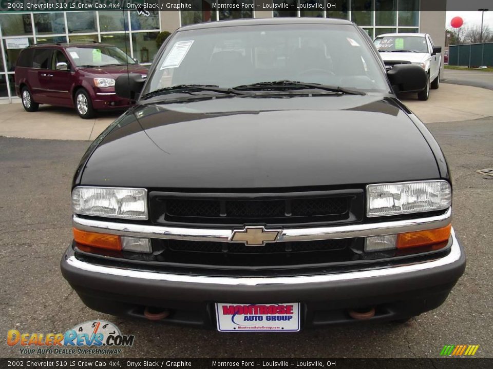 2002 Chevrolet S10 LS Crew Cab 4x4 Onyx Black / Graphite Photo #8