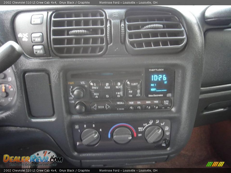 2002 Chevrolet S10 LS Crew Cab 4x4 Onyx Black / Graphite Photo #32