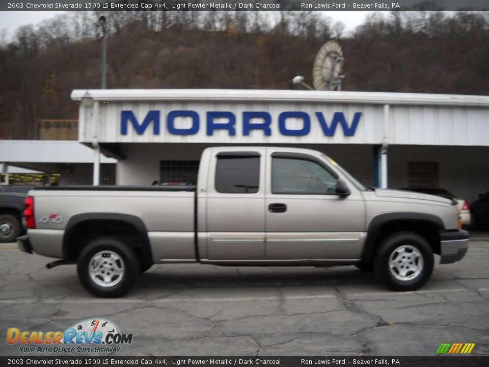 2003 Chevrolet Silverado 1500 LS Extended Cab 4x4 Light Pewter Metallic / Dark Charcoal Photo #1