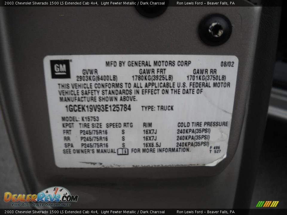 2003 Chevrolet Silverado 1500 LS Extended Cab 4x4 Light Pewter Metallic / Dark Charcoal Photo #9