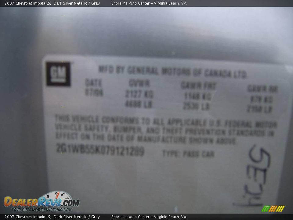 2007 Chevrolet Impala LS Dark Silver Metallic / Gray Photo #18
