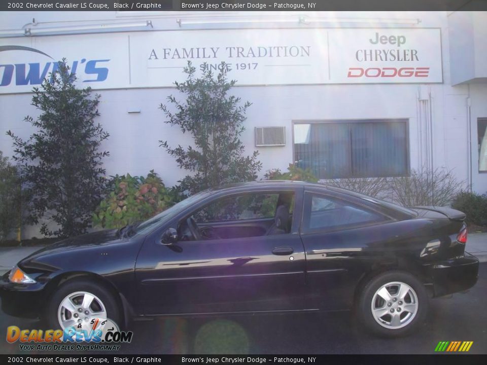 2002 Chevrolet Cavalier LS Coupe Black / Graphite Photo #1