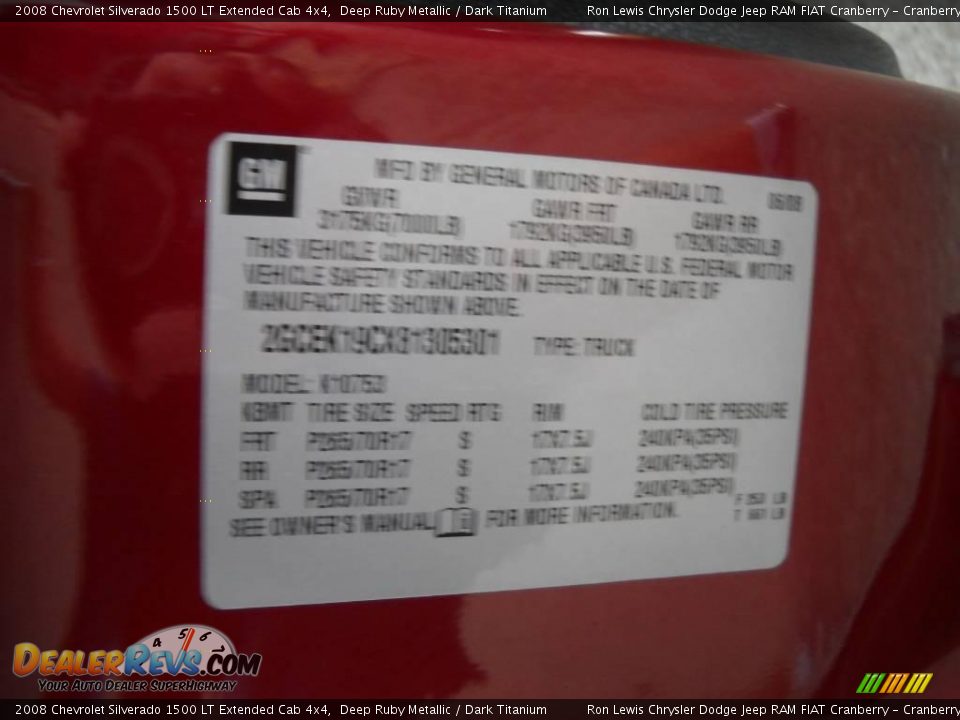2008 Chevrolet Silverado 1500 LT Extended Cab 4x4 Deep Ruby Metallic / Dark Titanium Photo #25