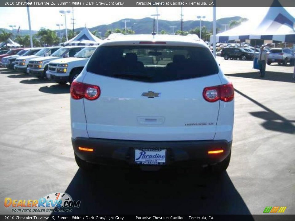 2010 Chevrolet Traverse LS Summit White / Dark Gray/Light Gray Photo #6