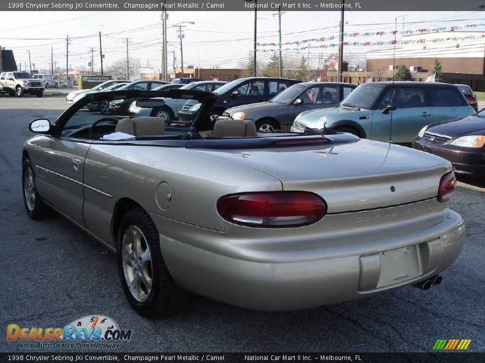 1998 Chrysler Sebring JXi Convertible Champagne Pearl Metallic / Camel Photo #6