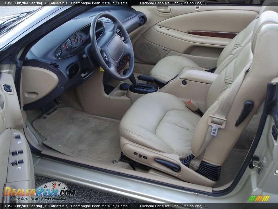 1998 Chrysler Sebring JXi Convertible Champagne Pearl Metallic / Camel Photo #8